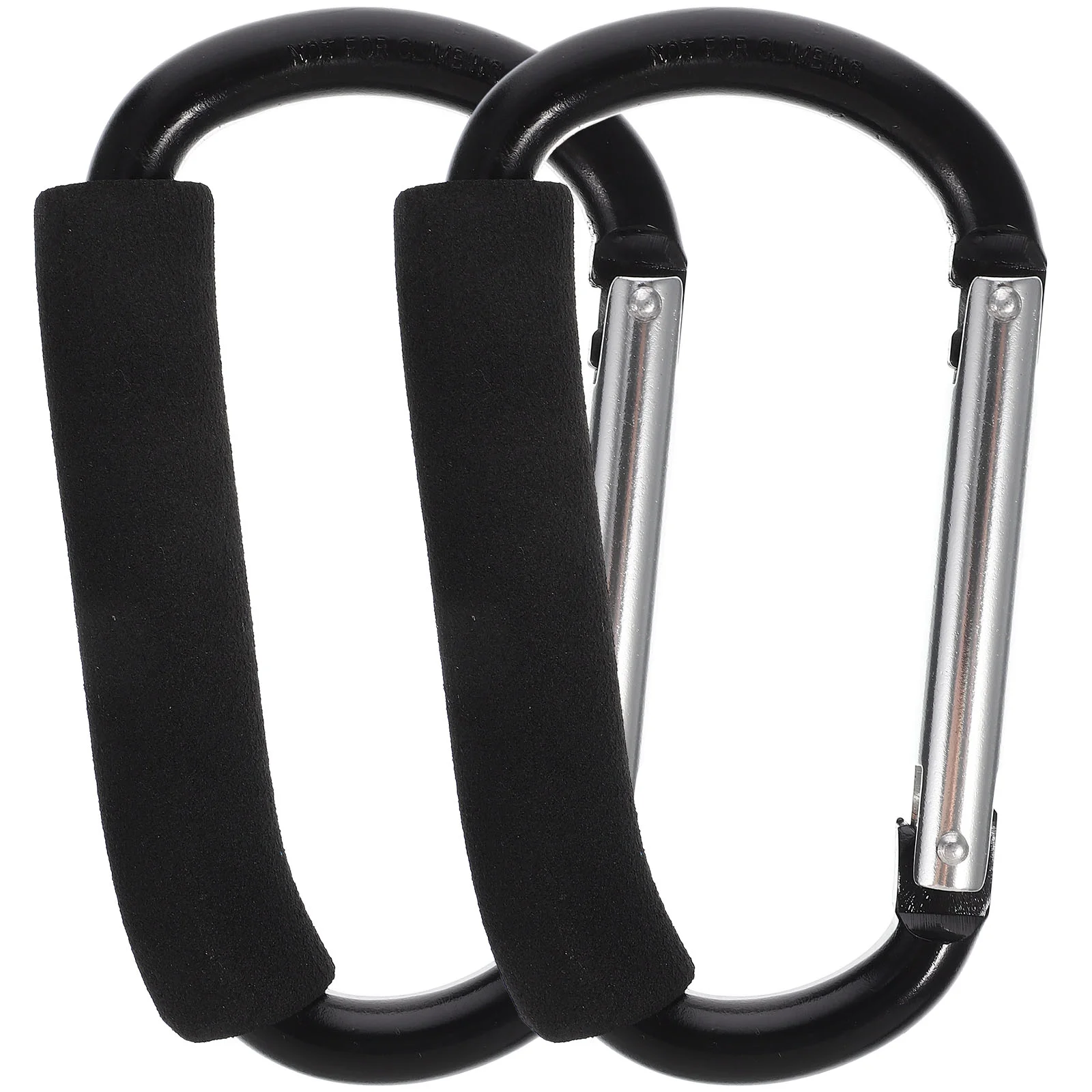 

2 Pcs Cart Hook Convenient Stroller Hangers Large Carabiners Outdoor Hooks Aluminum Alloy for Travel Heavy Duty Clothes