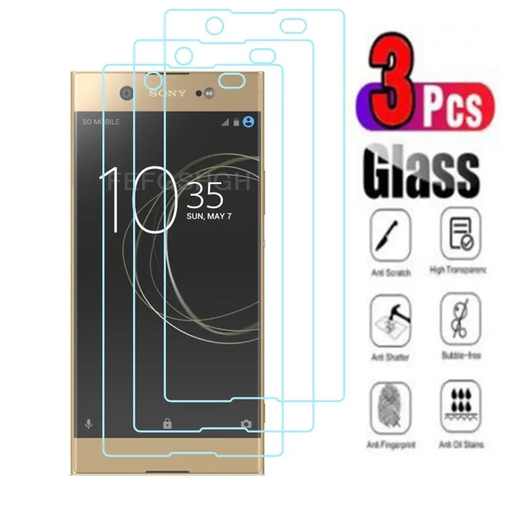 

3Pcs 9H Protective Tempered Glass For Sony Xperia XA1 Ultra 6" on Glass Xperia XA1 Ultra Screen Protector Protection Cover Film