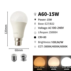 Multicolor LED Smart Light Bulb with Memory Function and Adjustable Brightness (E27)