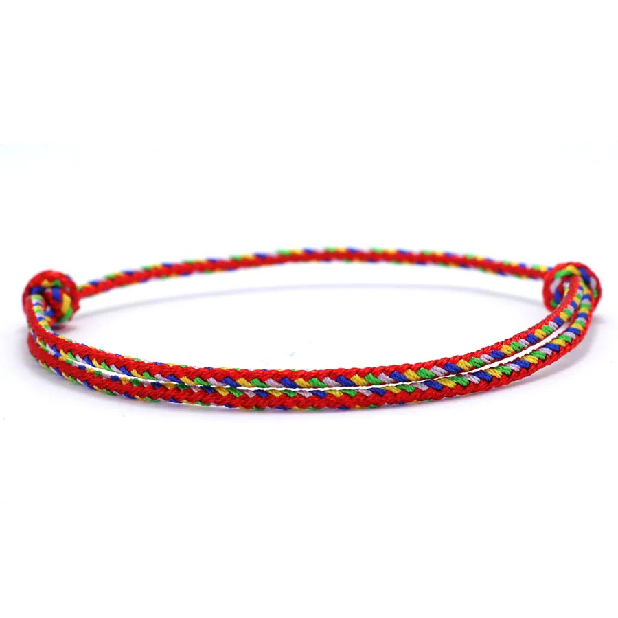 Lucky Red Cord Kettenarmband, Unisex, vielseitig, 4 Farben, Klasse A, 2 mm, ethnisches Seilarmband, verschiebbares, verstellbares Valentinstagsarmband – Detail 16