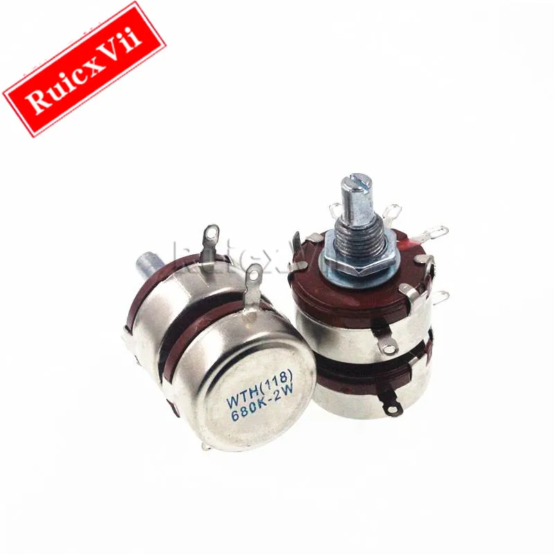 WTH118 Double New 4K7 10K 100K 220k 470K Carbon Film Potentiometer 1pcs