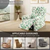 4Pcs Recliner Chair Cover Single Stretch Couch Covers with Side Pockets Non Slip Printed Sofa Protector Decorative Couch Cover 6