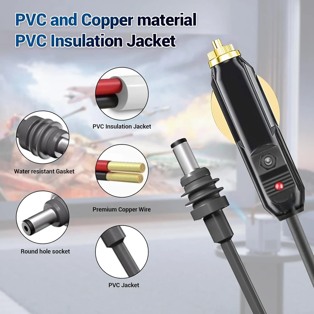 X12A For Starlink Mini DC Power Cable,DC Car Power Cable for Satellite 18AWG, IP68 Waterproof Car Charger Supply Cord,A