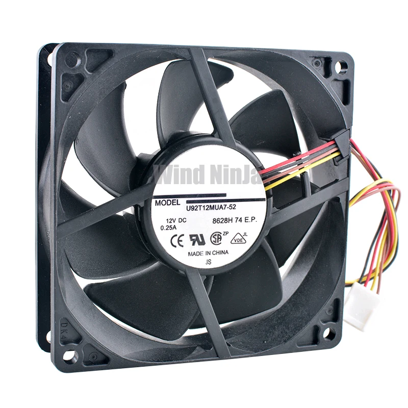 

U92T12MUA7-52 9.2cm 92mm fan 92x92x25mm DC12V 0.25A 4pin pwm Quiet cooling fan for computer chassis CPU