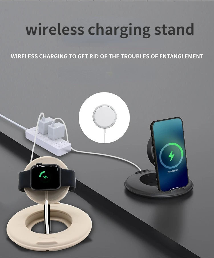 Watch charging stand for Apple Watch 7 6 5 4 3 SE 2 in 1 Wireless Charger Storage Stand for iWatch 45mm 44mm 41mm 42mm 40mm 38mm