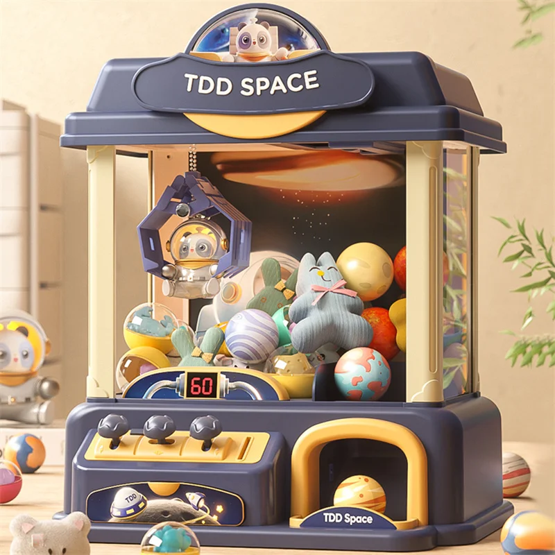 Doll Machine Coin Operated Play Game Mini Claw Catch DIY Toy Machines Cartoon Doll Children Interactive Toys Birthday Gift 5