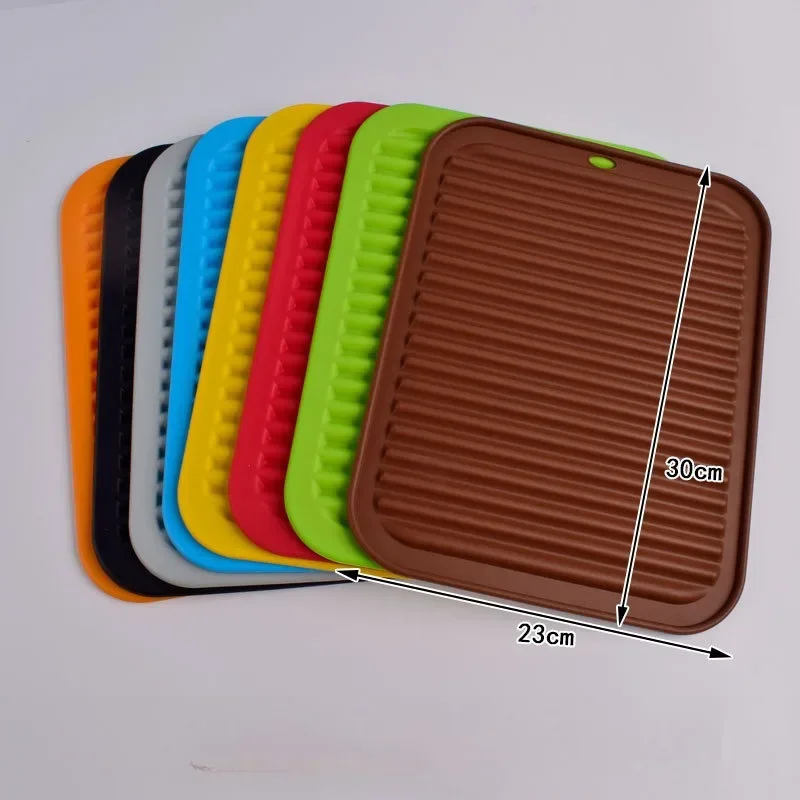 Silicone Drying Mat Square Dish Drying Mat Heat Resistant Draining  Tableware Non-Slip Sink Pad for