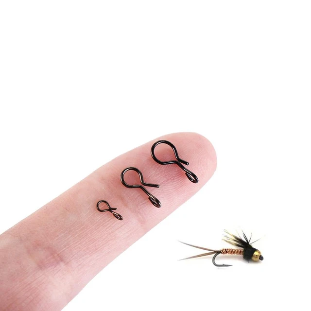 50Pcs/Lot Quick Change Fishing Snap No Knot Fast Easy Fly Hook Lures Snap  Stainless Steel