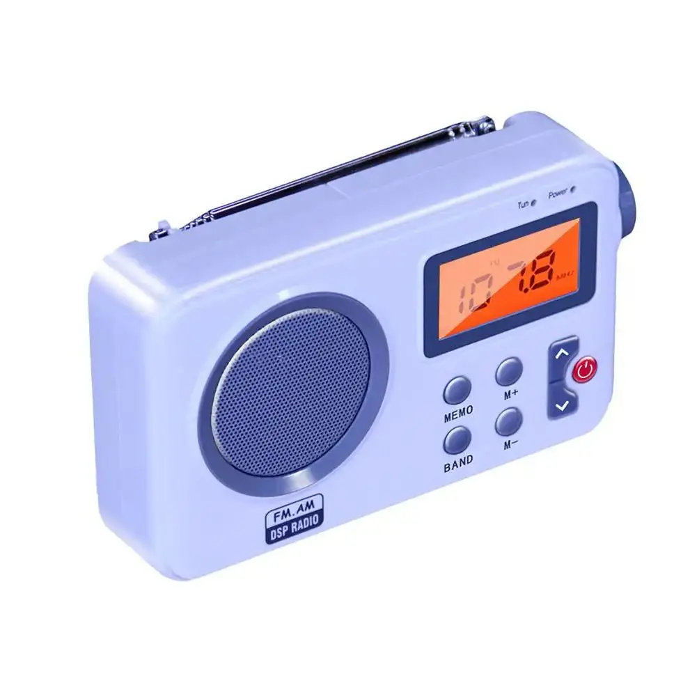 

Portable Radio Dual Channels AM FM Audio Receiver LCD Backlight Screen Radio with 3.5MM Earphone Plug Stretchable Antenna