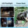 20000mAh Outdoor Portable Waist Fan Hanging Neck Fan Strong Wind with Power Bank LED Lighting for Sports Courier Outdoor Working 2