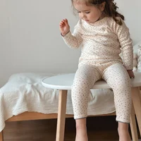 Ensemble de vêtements d'été pour bébés filles, 1-6T, 100% coton, t-shirt à manches longues, haut et pantalon, vêtements de maison, pyjama extensible, 2 pièces 5