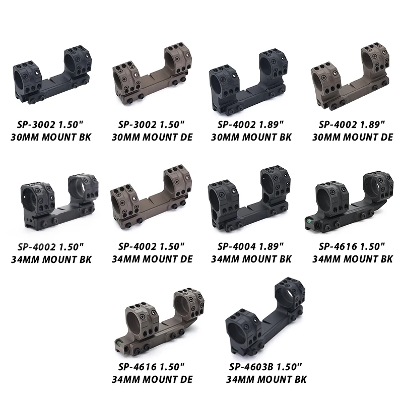 Tactical 34mm 6MIL/20.6MOA 1.5" Picatinny Scope Mount for Scopes 38mm Height SP-4603B