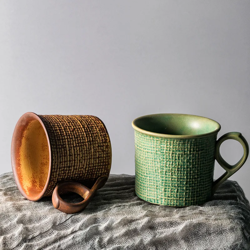 

Japanese Coarse Terracotta Handmade Tumbler Water Glass Cup Espresso Coffee Cups Dish Mug Milk Mugs Set Shot Glasses Reusable