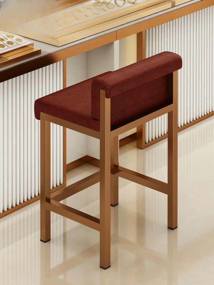 

The product can be customized. Desk chair modern simple jewelry chair bar stool backrest fashion front desk chair high stool