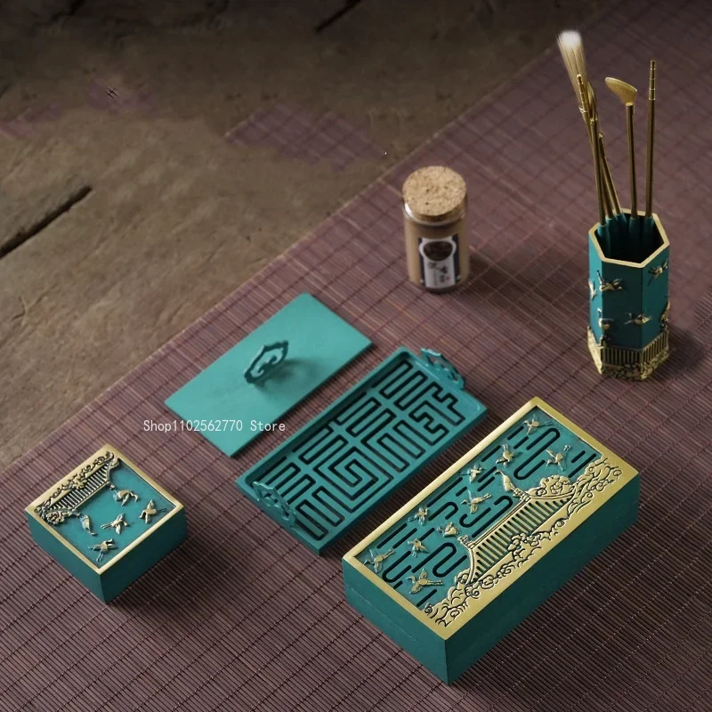 11 Pieces of Incense Seal Set Pure Copper Burning Blue Incense Stove Spoon Shovel Storage Tools DIY Home Fragrant Seal Supplies
