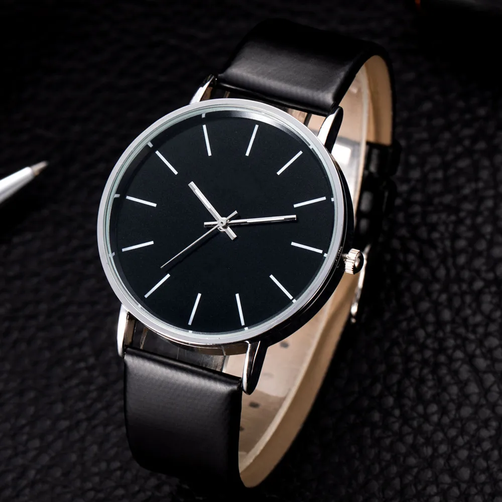 Minimalist Women's Ultra Thin Fashion Watch with Leather Strap