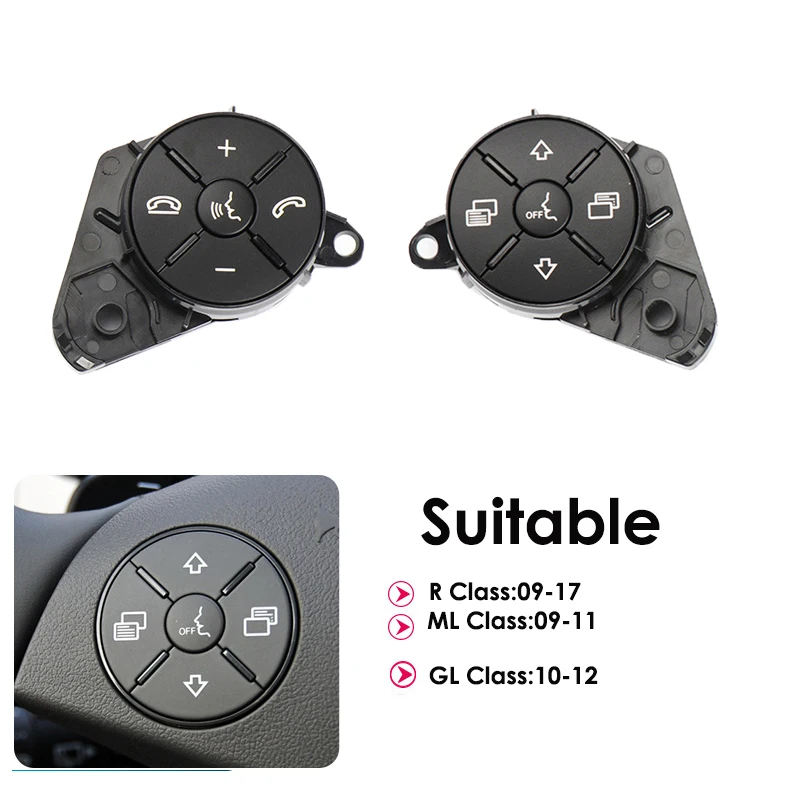 

Автомобильный переключатель рулевого колеса, кнопка управления, накладка, комплект для Mercedes Benz W164 W251 X164 ML GL R Class 1648700558 1648700658