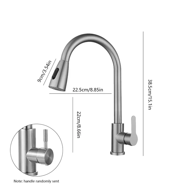 Sink Pull Out Faucet 360 Swivel Hot Cold Mixer Crane Tap Single Handle Rotary Pull Faucet Double Outlet Method Kitchen Accessory 6