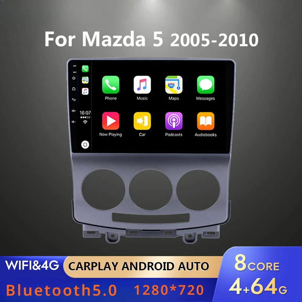 

Автомагнитола для MAZDA 5 2005 2006 2007 2008 2009, мультимедийный видеоплеер, навигатор GPS, Android 10, ОЗУ 4 Гб + ПЗУ 64 ГБ, 2 Din