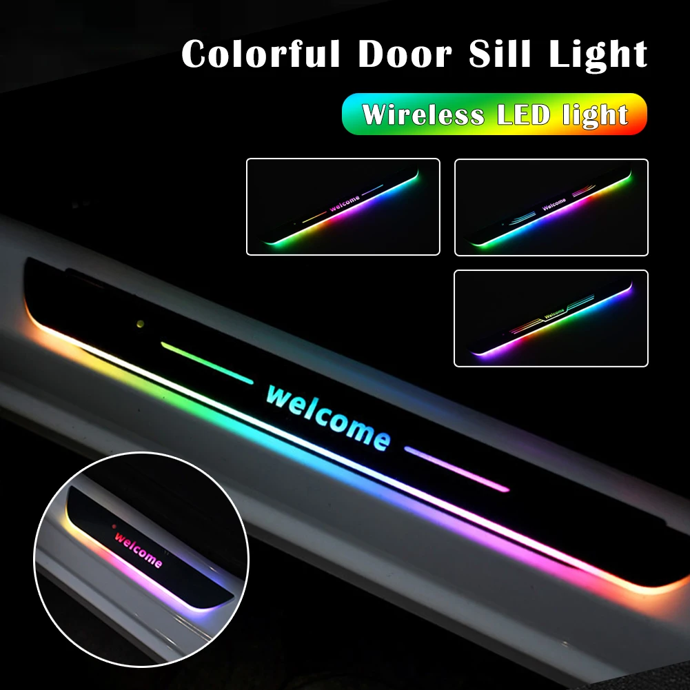

Car Door Illuminated Sill Light Wireless Front Rear Door Light USB Rechargeable Welcome Pedal Atmosphere Light Car Sill Lights