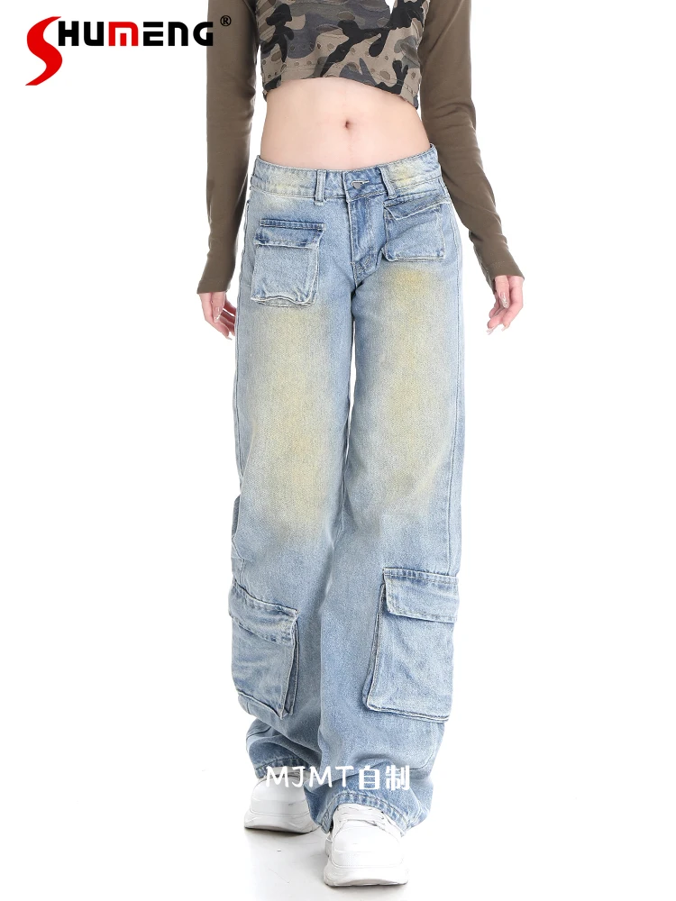 american-high-street-washed-slim-jeans-woman-2023-autumn-new-streetwear-women's-low-waist-high-straight-leg-denim-trousers