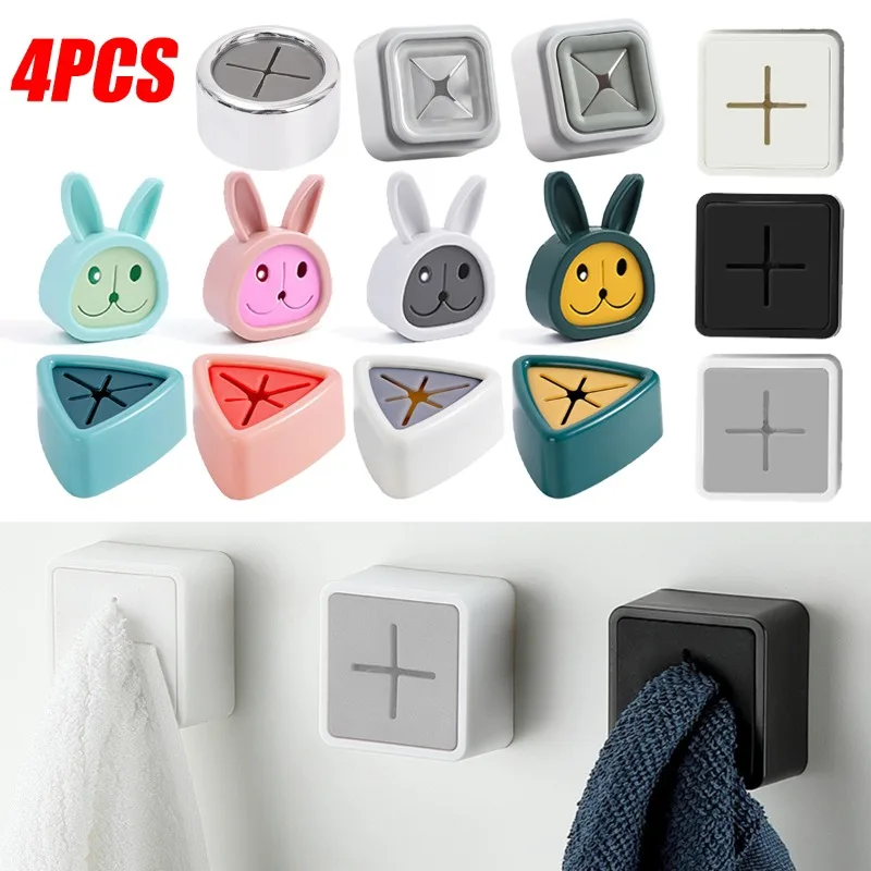 

Punch Free Towel Plug Holders Self Adhesive Bathroom Organizer Racks Towel Hook Wall Mounted Storage Kitchen Rag Dishcloth Clips