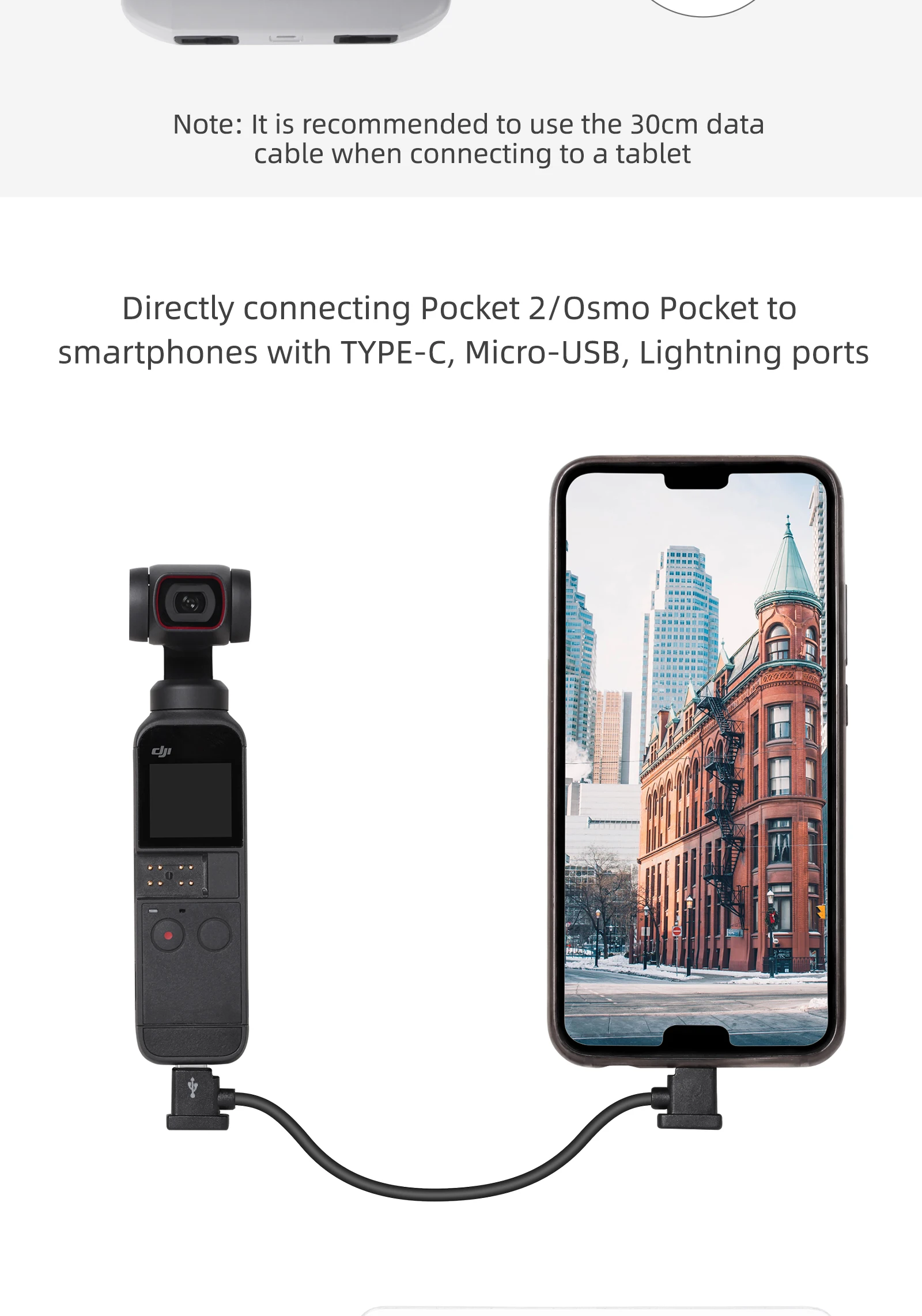 Description Picture 5 of itemOTG Data Cable for DJI Mavic 2/Mini 3/3PRO/SE/Air/Spark Drone Remote Control to Phone Tablet Micro USB Type-C IOS Connector Line