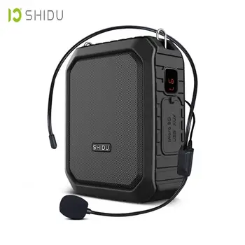 SHIDU 유선 마이크가 있는 휴대용 음성 증폭기, 교사용 IPX5 방수 블루투스 스피커, 4400mAh 보조베터리, M800