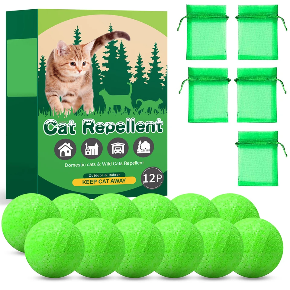 Natural Cat Repellent 12Pcs Peppermint Oil Deterrents