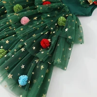 Robe de fête de noël pour filles, en Tulle, arbre rouge vert, superposé, sans manches, tenue de vacances, vêtements décontractés, robes de noël pour enfants 6