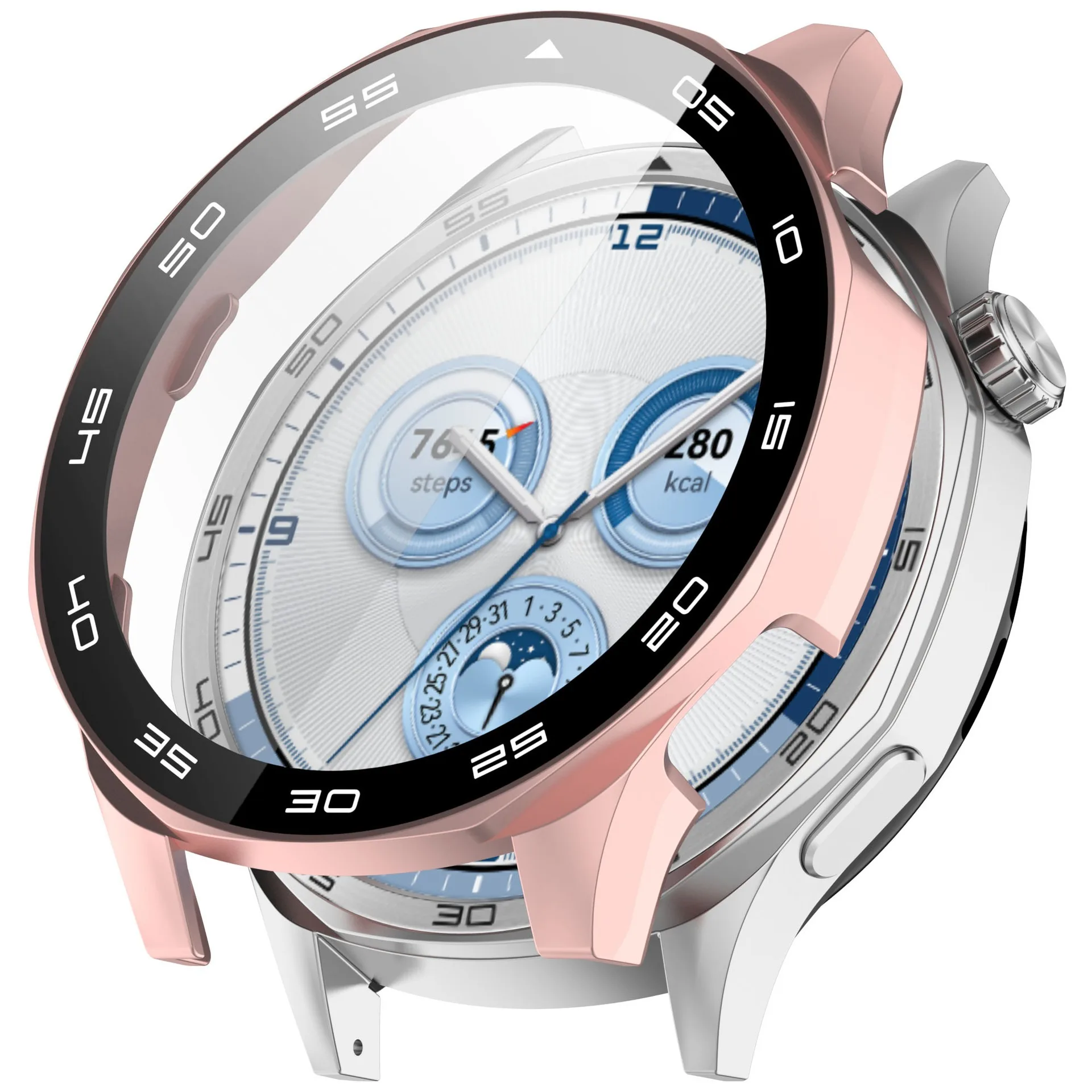 Premium Tempered Glass Case for Huawei Watch GT 5 - Full Cover Screen Protector Bumper for Smart Watches