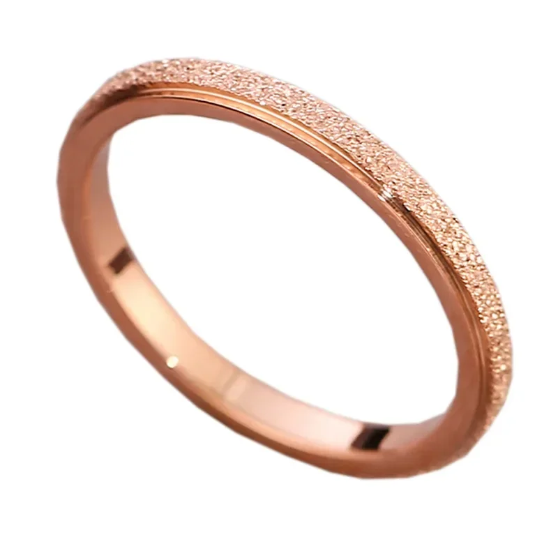 Fashion Rings Gold Rings Stainless Steel Rings Finger Rings Metal Rings Fashion Ring Stainless Steel Women's Rings 2mm Width Rose Gold Color Finger Gift for Girl Jewelry