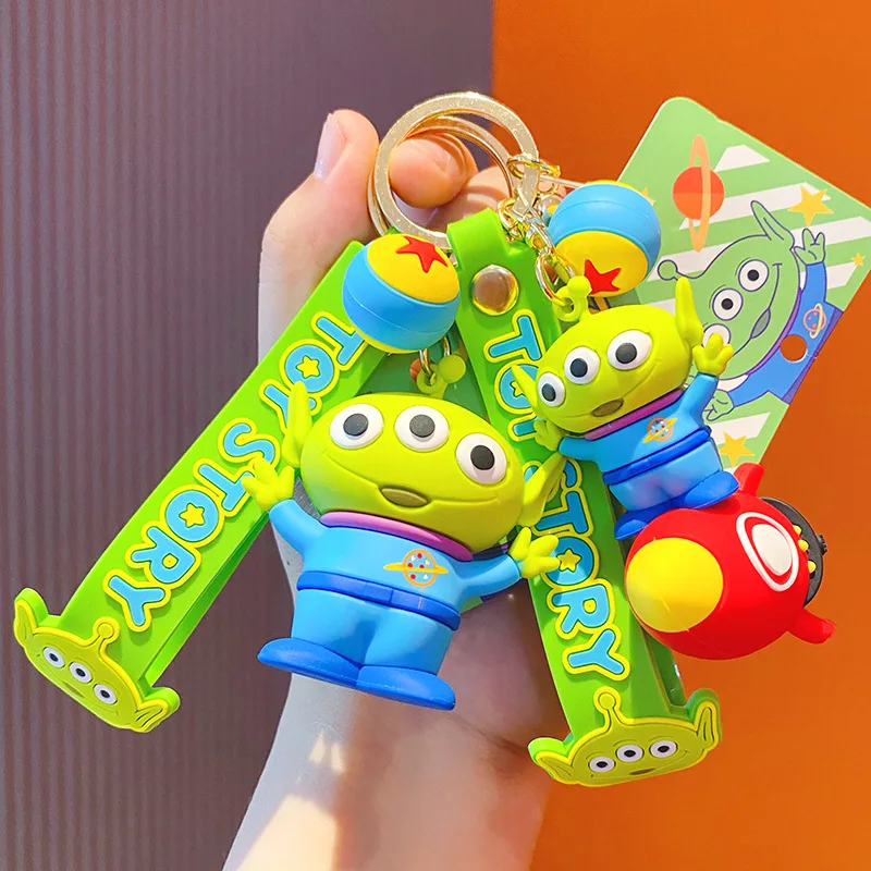 Disney Toy Story Alien Keychain Anime Three Eyes Figure Doll