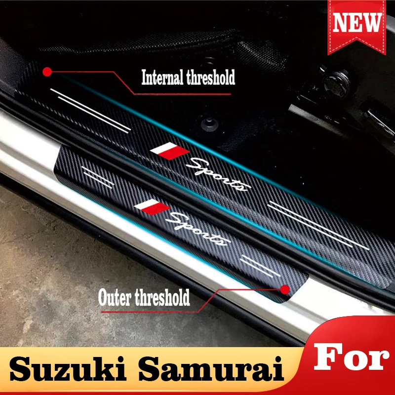 

For Suzuki Samurai Car Trunk Door Sill Protector Decals Scuff Plate Pedal Cover Car Door Vinyl Stickers Trim Styling Accessories