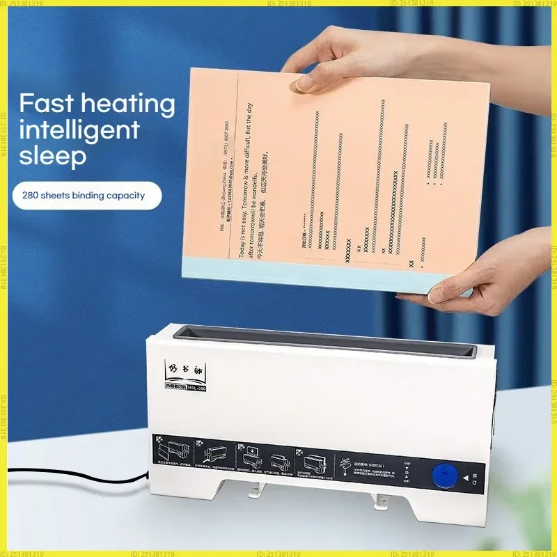 Office A4 Hot Melt Binding Machine Small Automatic Gluing Home Binding Machine 4mm Thermal Fusion Cover For Document Finishing - 3