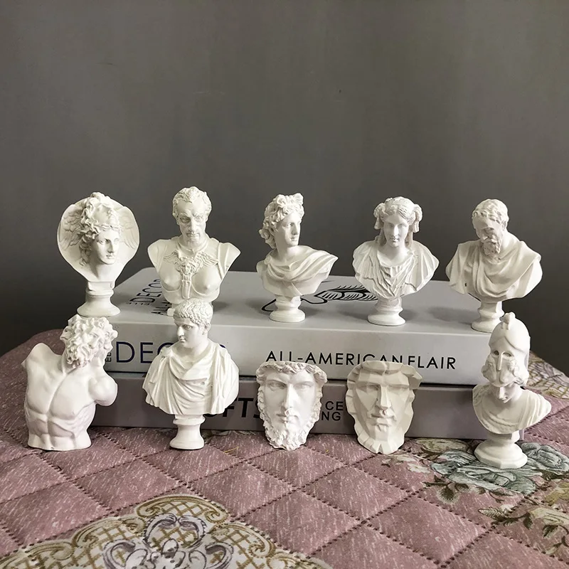 

Figurines Home Decor Nordic Greek Statue Art Mini Ornaments Resin Imitation Plaster Statue Athena Michelangelo Room Decoration