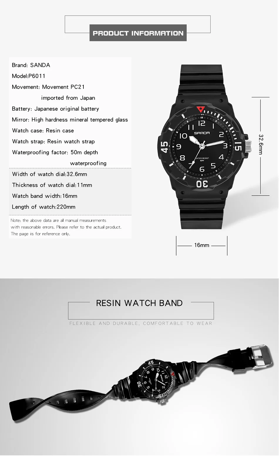 2023 New Fashion Trend Women Watch Casual Womens Clock Luminous Hands 50M SANDA Waterproof Wristwatches Quartz Reloj Mujer 6011