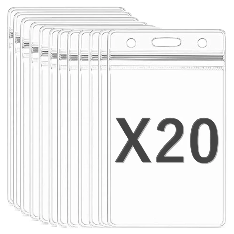 투명 PVC 방수 작업 태그 ID 카드 홀더, 카드 보호용 패스 홀더 (60x95mm) 투명 PVC 방수 작업 태그 ID 카드 홀더, 카드 보호용 패스 홀더 (60x95mm)