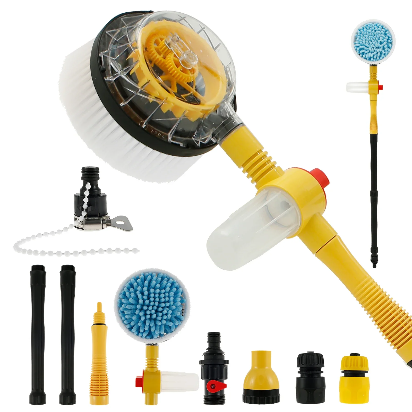 Car Rotary Wash Brush Kit 360 Degree Automatic Rotating Adjustable Dip Wash  Brush High Pressure Washer for Vehicle Cleaning - AliExpress