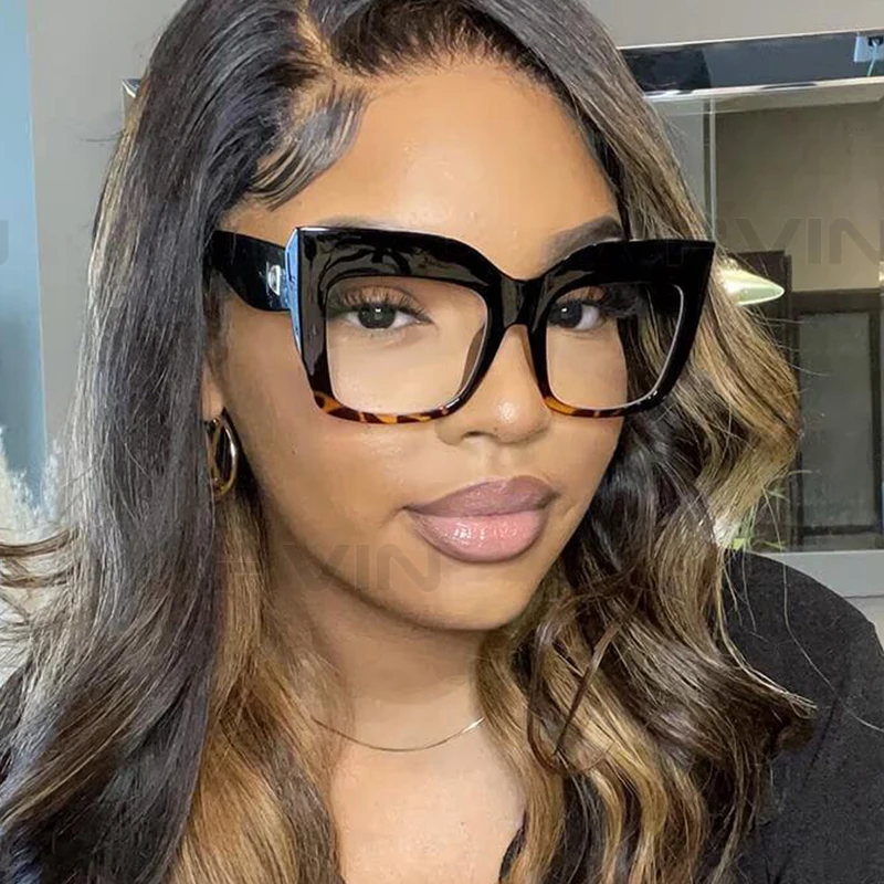 Fashion Transparent Glasses Women Big Oversized Square Eyeglasses Frames Optical Computer Eyewear Men Luxury Brand Spectacle eyeglasses frames eyewear frames women glasses fashion eyeglasses