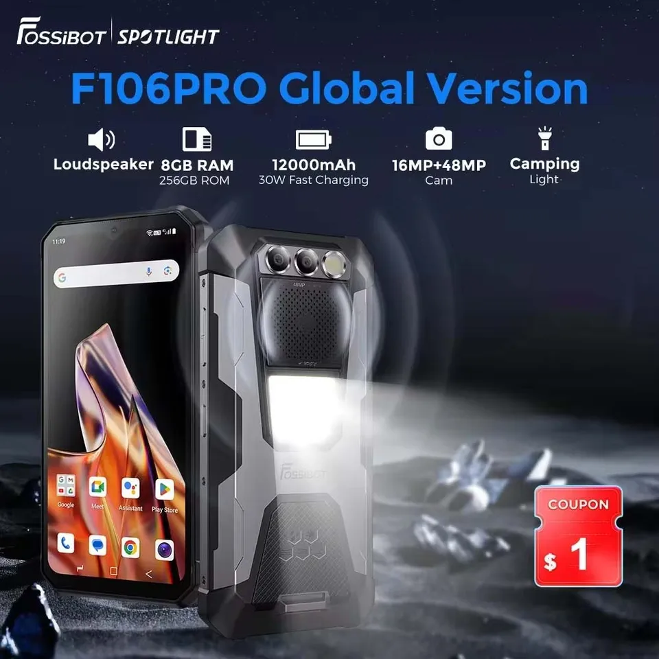 FOSSiBOT F106 Pro タフネススマホ アウトドア 12000mAh Amazon | FOSSiBOT F106 Pro SIMフリー スマホ 本体 15GB RAM+256GB