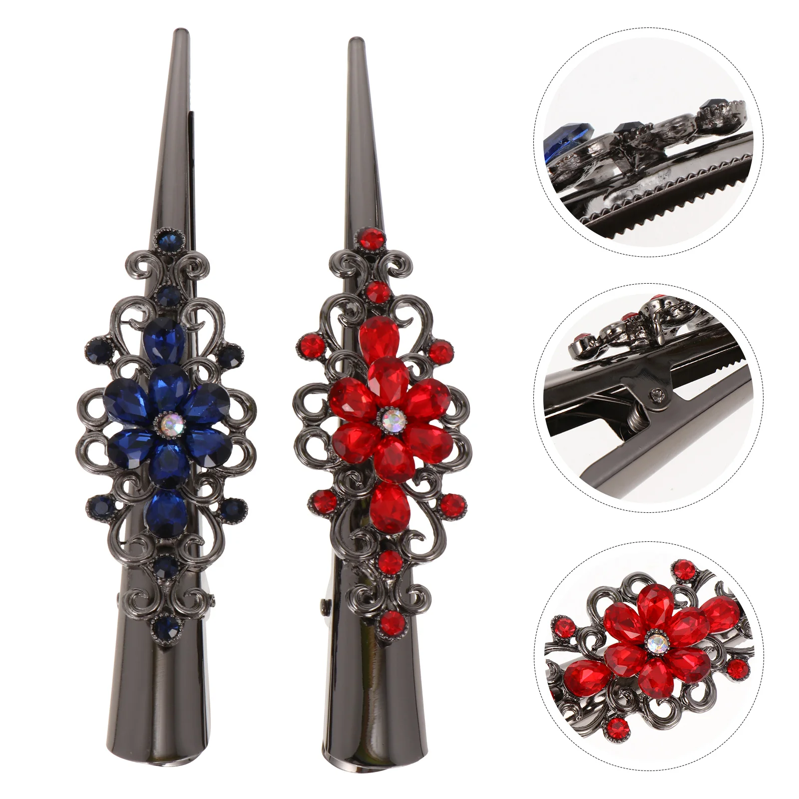 

2pcs Shiny Rhinestone Headdress Alloy Hair Clips Alligator Hairpins