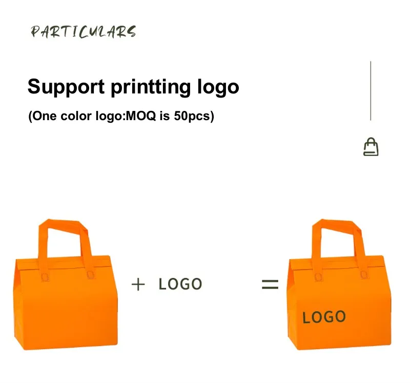 10pcs Non-Woven Insulated Tote Bags Reusable Fabric Pouches for Food, Cake, Drinks, Gro... - SKU NITB1058 - UGI Packaging