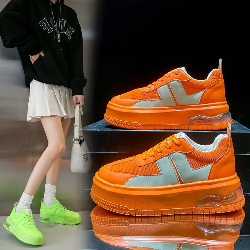 WomensFashionOutdoorSportsSkateboardShoesThickSoleAirCushion