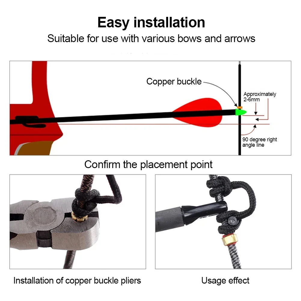 5 Pcs Archerys String Nocking Points Bows String Buckle Clip Brass Bows Cord Nockpoint Archerys Accessories Durable