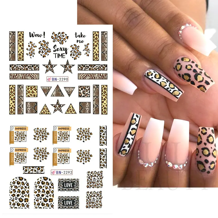 New Leopard Print Stickers For Nails Wild Animal Texture Cute 3 S0987eb7c4ef04c1a8d81da8afaa9da0dg