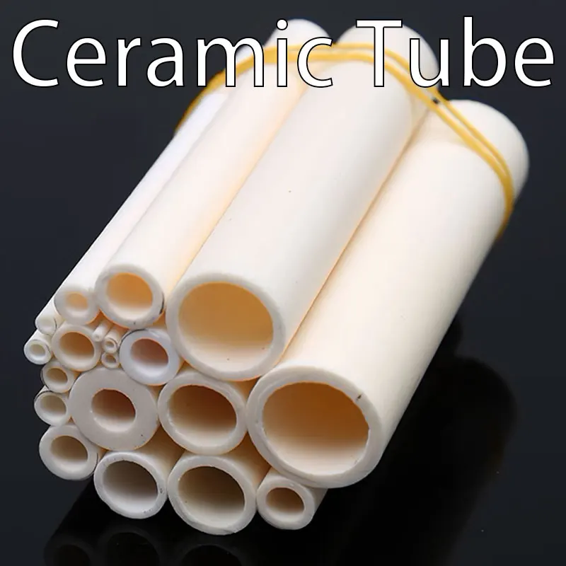 Ceramic Tube Alumina Pipe Thermocouple Protection High Temperature Resistant Insulation Hollow ID 0.25-20mm