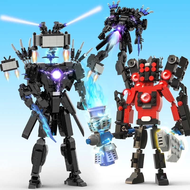 New Skibidi Toilet Super Tvman Building Blocks Per Boy Toys Titan Drill Man Speakerman Construction Toys For Kid Adult Xmas Gift