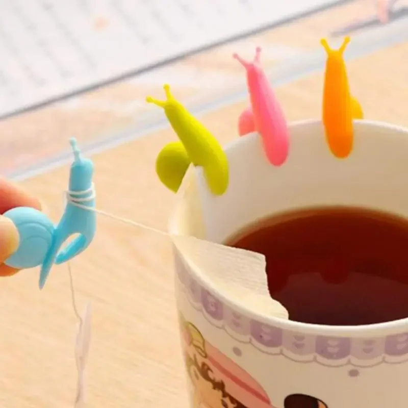 Tea Bag Holders For Cup 6pcs Drink Marker Tea Accessories Food Grade Silicone Waterproof Different Colors Silicone Drink Marker