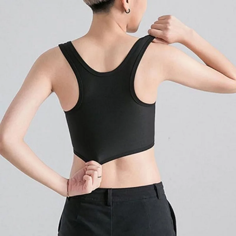 Women's Corset Underwear Breathable Flat Breast Binder Corset Side Buckle Short Vest Tops Shaper Bustier body shaper,breast binder
